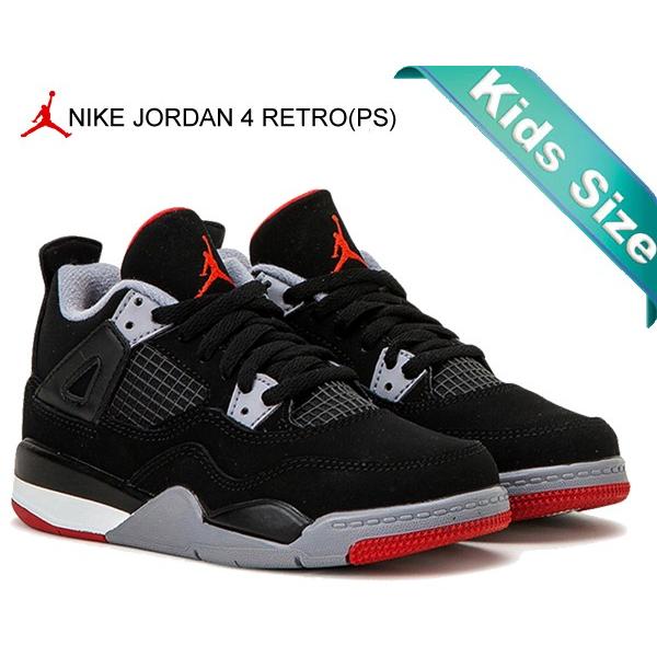 ナイキ　ジョーダン4　レトロ(PS) 17cm Jordan ナイキ ジョーダン 4 BRED PS NIKE JORDAN RETRO(PS) black