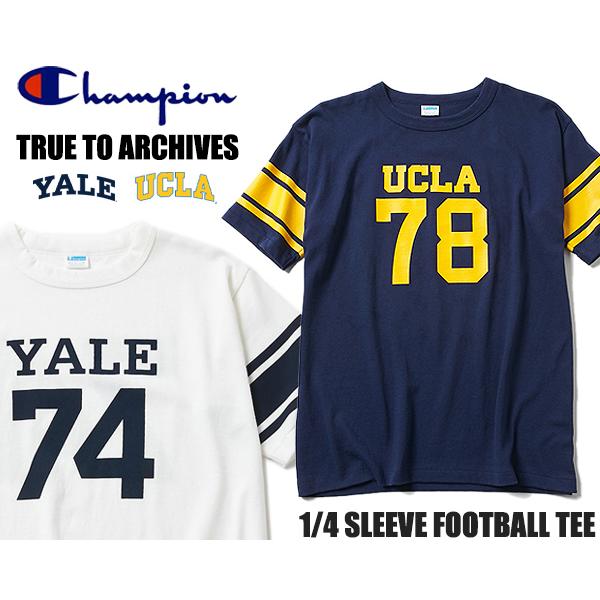 チャンピオン true to archives UCLA フットボール Tシャツ Champion（チャンピオン） トゥルートゥーアーカイブス 1/4スリーブ