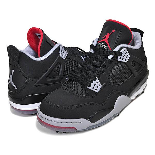 ナイキ ジョーダン 4 ロー ゴルフ NIKE JORDAN 4 GOLF BRED black/fire red-cement grey  cu9981-002 ソフトスパイク AJIV BRED ブラック ファイヤーレッド