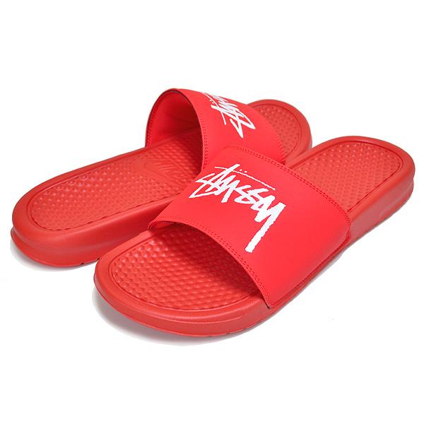 ナイキ ベナッシ ステューシー NIKE BENASSI STUSSY habanerd red/white cw2787-600 ハバネロ レッド  サンダル スライド