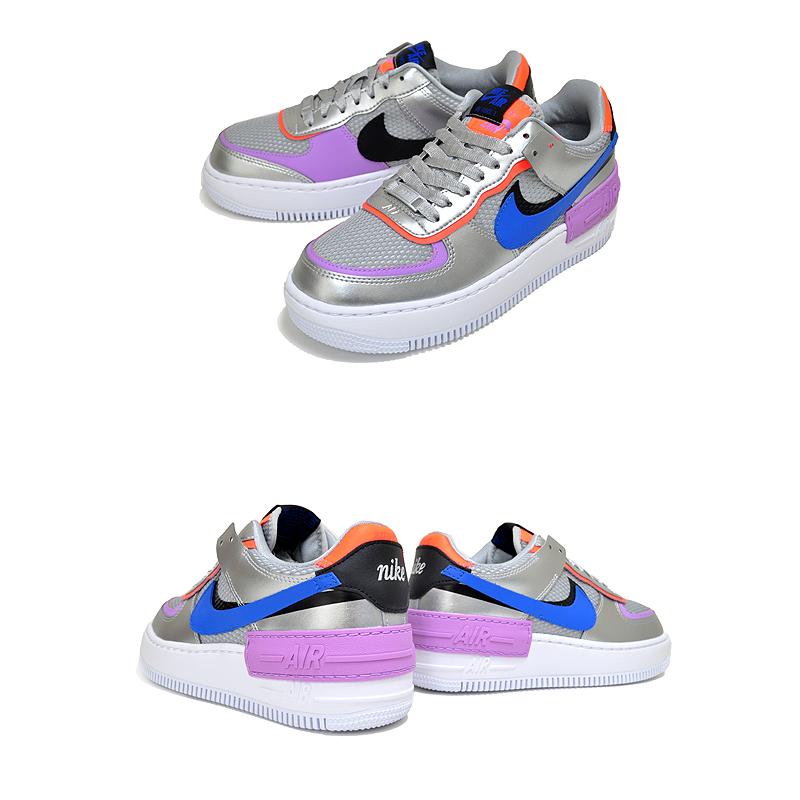 ナイキ ウィメンズ エアフォース 1 シャドウ NIKE WMNS AF1 SHADOW metallic silver/racer blue cw6030-001 スニーカー レディース AIR FORCE 1 シルバー｜ltd-online｜03