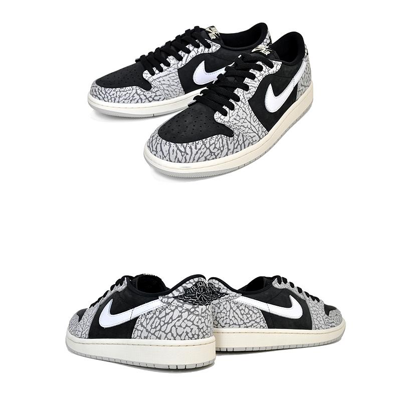 ナイキ エアジョーダン 1 レトロ ロー OG NIKE AIR JORDAN 1 RETRO LOW OG black/muslin-tech grey-white cz0790-001 エレファント AJ1 セメントグレー｜ltd-online｜03