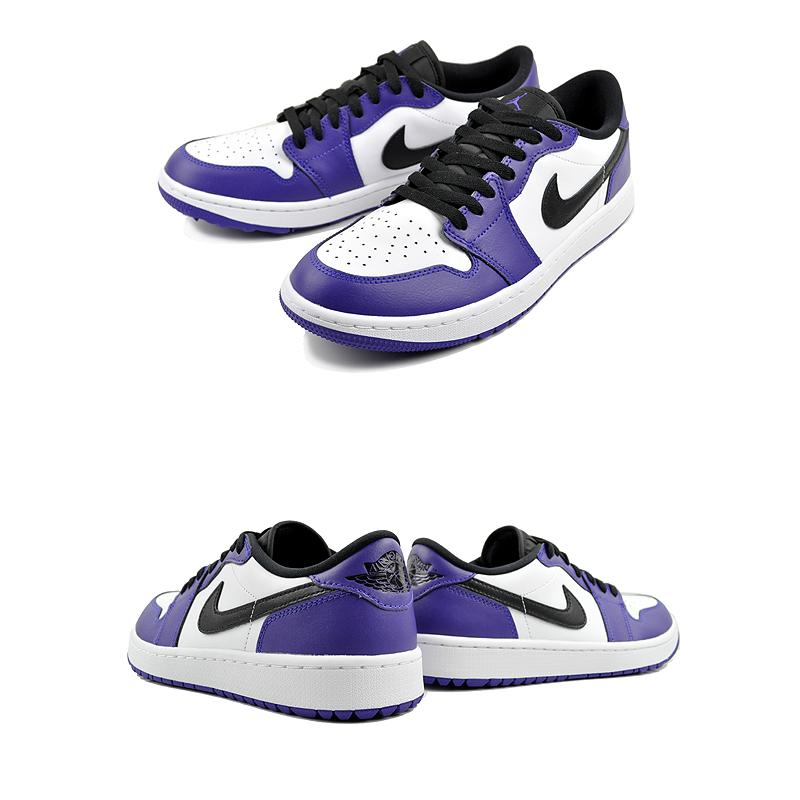 ナイキ エアジョーダン 1 ロー ゴルフ NIKE AIR JORDAN 1 LOW GOLF white/black-court purple dd9315-105 スニーカー ゴルフシューズ コートパープル｜ltd-online｜03