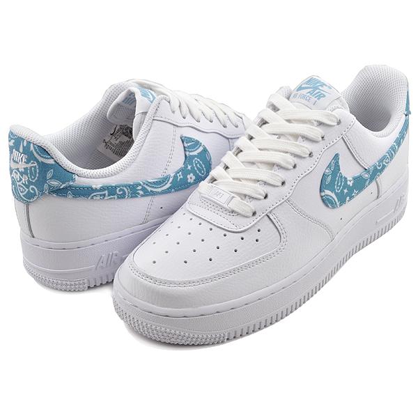 ナイキ ウィメンズ エアフォース 1 07 エッセンシャル NIKE WMNS AIR FORCE 1 07 ESS white/worn blue-white-wht dh4406-100 レディース ブルー ペイズリー｜ltd-online｜02