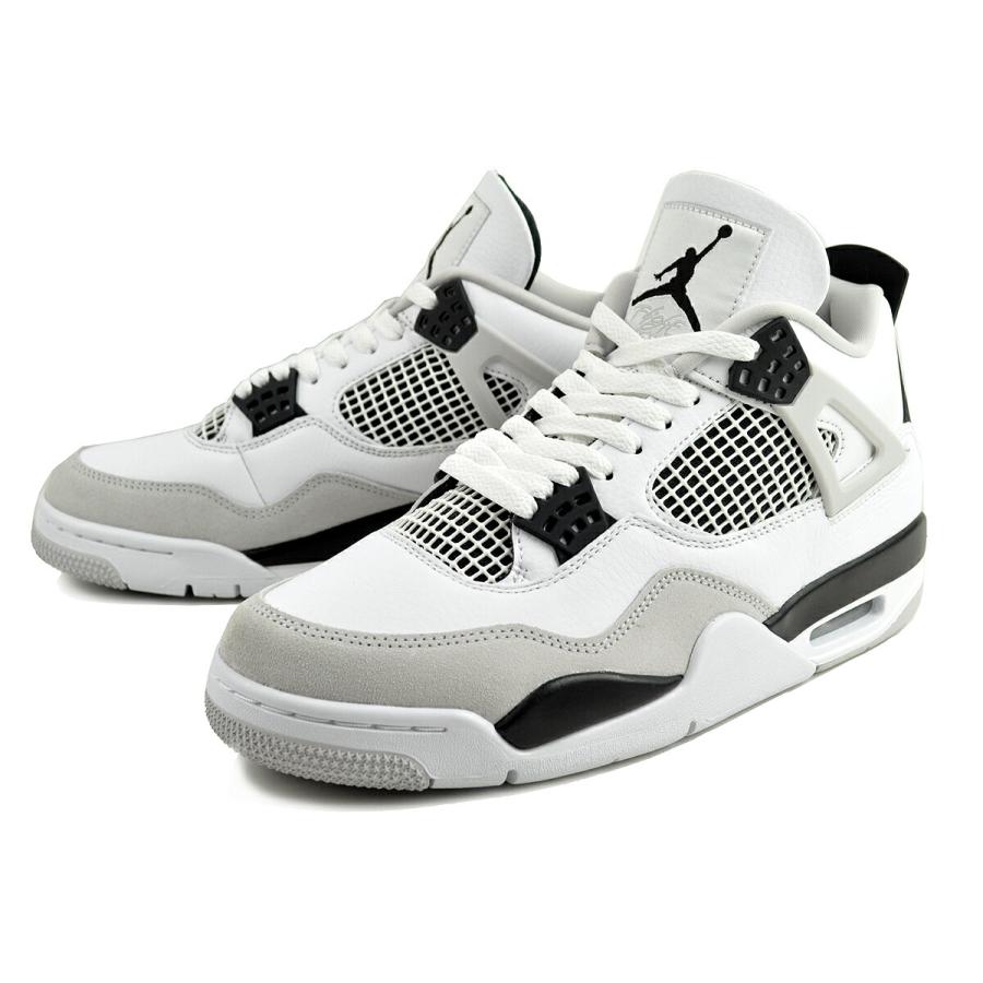 ナイキ エアジョーダン 4 レトロ NIKE AIR JORDAN 4 RETRO MILITARY BLACK white/black-neutral grey dh6927-111 ミリタリーブラック ナチュラル グレー AJIVの画像