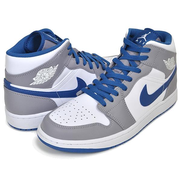 ナイキ エアジョーダン 1 ミッド NIKE AIR JORDAN 1 MID cement grey/white-true blue dq8426-014 スニーカー セメントグレー トルゥーブルー ホワイト AJ1｜ltd-online｜02