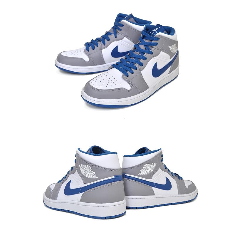 ナイキ エアジョーダン 1 ミッド NIKE AIR JORDAN 1 MID cement grey/white-true blue dq8426-014 スニーカー セメントグレー トルゥーブルー ホワイト AJ1｜ltd-online｜03