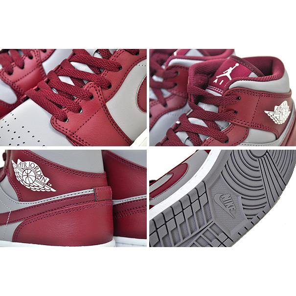 ナイキ エアジョーダン 1 ミッド NIKE AIR JORDAN 1 MID cherrywood red/white dq8426-615 AJ1 チェリーウッドレッド グレー スニーカー ミッドカット｜ltd-online｜04