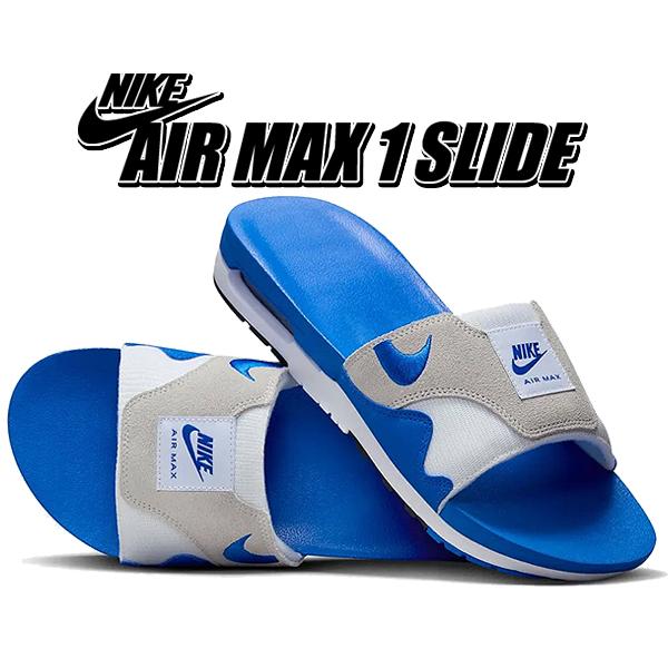 NIKE AIR MAX 1 SLIDE 26cm ホワイト/ロイヤルブルー エア マックス 1 ナイキ エアマックス スライド NIKE AIR MAX SLIDE