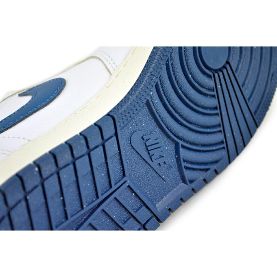 ナイキ エアジョーダン 1 ミッド SE GS ホワイト インダストリアルブルー セイル NIKE AIR JORDAN 1 MID SE(GS) wht/industrial blue-sail fn7432-141の画像