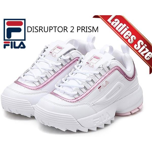 フィラ ディスラプター2 レディース FILA DISRUPTOR 2 PRISM WHITE/PINK fs1htb1801x wpk スニーカー ダッドシューズ ホワイト プリズム ピンク DAD SHOES｜ltd-online