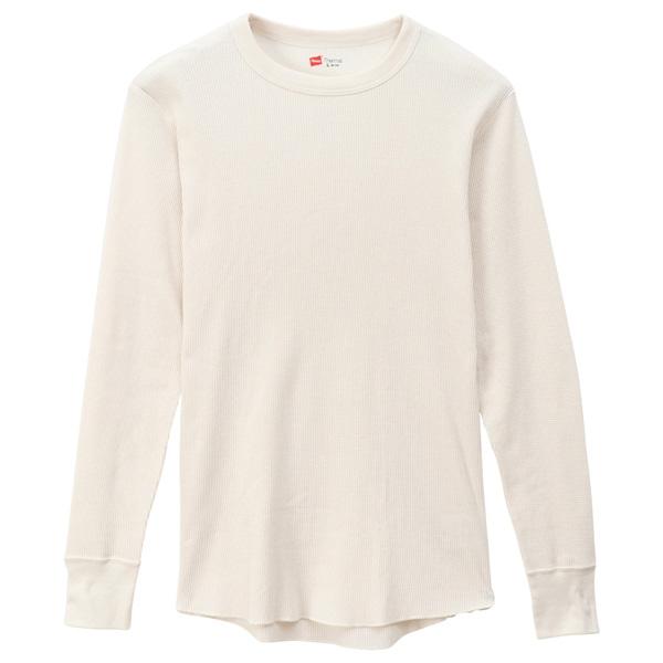 サーマル ヘインズ クルーネック ロングスリーブ Tシャツ Hanes