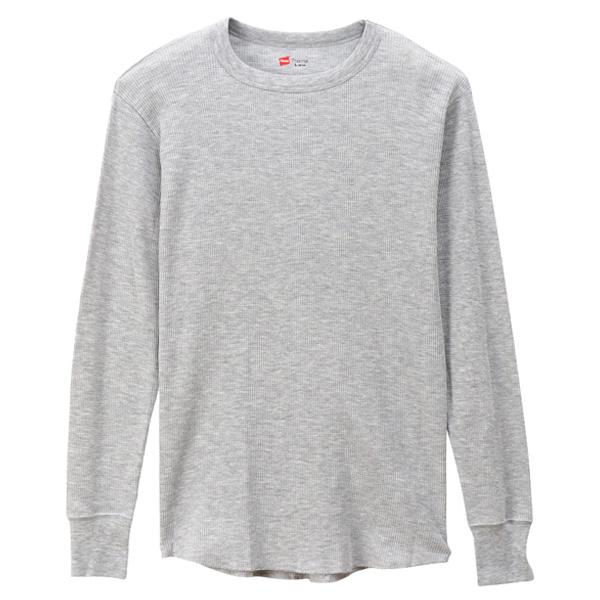 サーマル ヘインズ クルーネック ロングスリーブ Tシャツ Hanes