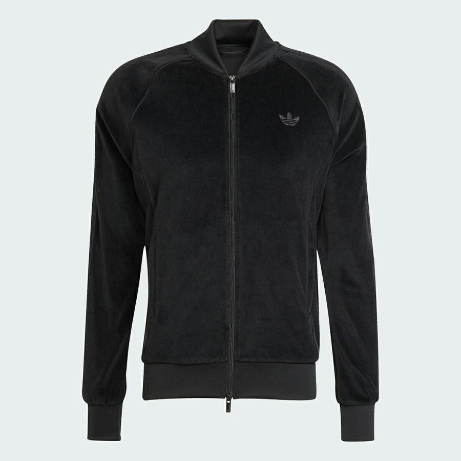 adidas ジップアップジャケット 黒 ベロア adidas アディダス ベロア SST トラックトップ ブラック VELOUR TRACK