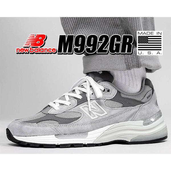 ニューバランス M992 NEW BALANCE M992GR MADE IN U.S.A. width:D GRAY スニーカー NB 992 グレー GREY スウェード メンズ ワイズ D