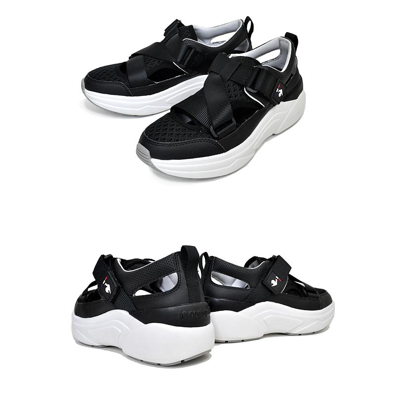 ルコックスポルティフ LCS ブローニュ サンダル le coq sportif LCS BOULOGNE SD BLACK ql3vjc30bk レディース スニーカーサンダル ブラック ホワイト SANDAL｜ltd-online｜03