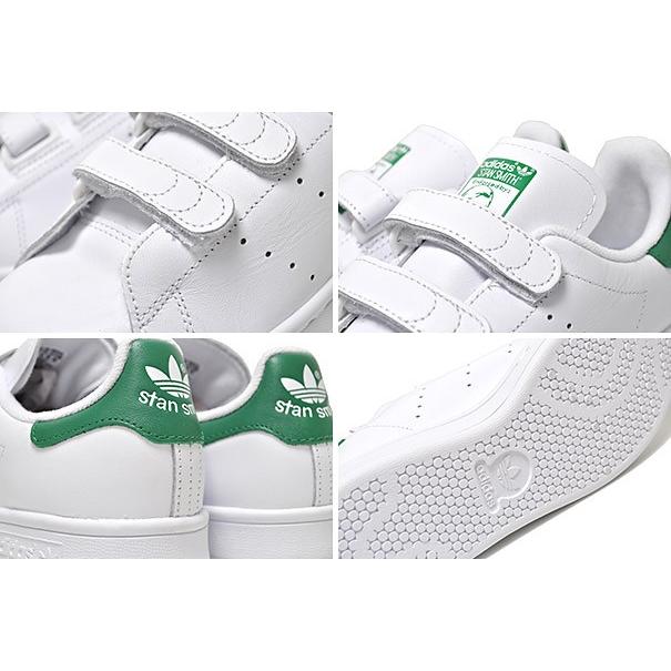 アディダス スタンスミス ベルクロ ADIDAS STAN SMITH CF ftwht/ftwht-grn s75187 ホワイト/グリーン レディース スニーカー STAN SMITHの画像