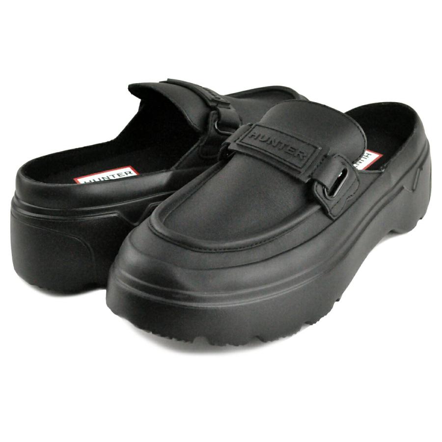美品　HUNTER ハンター　サンダル　ブラック　ファー　FLATFORM 美品HUNTER ハンターサンダルブラックファーFLATFORM