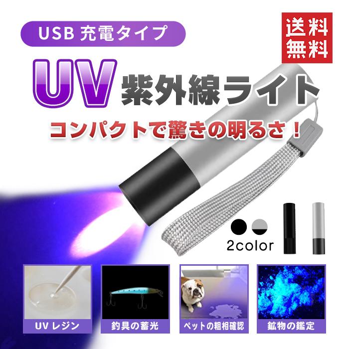ブラックライト led 紫外線ライト ２本 10W USB給電式 ブラック ライト 蛍光灯 UVライト レジン用 硬化ライト 紫外線 ライト 385~410