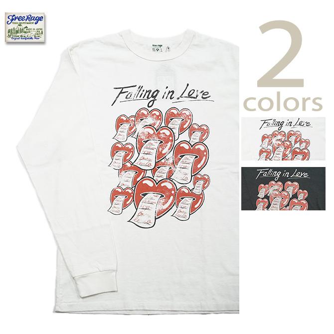 フリーレイジ　FREE RAGE　224CC780-B　プリント長袖Tシャツ　[ FALLING IN LOVE ]   ロンT   アメカジ   メンズ | free rage