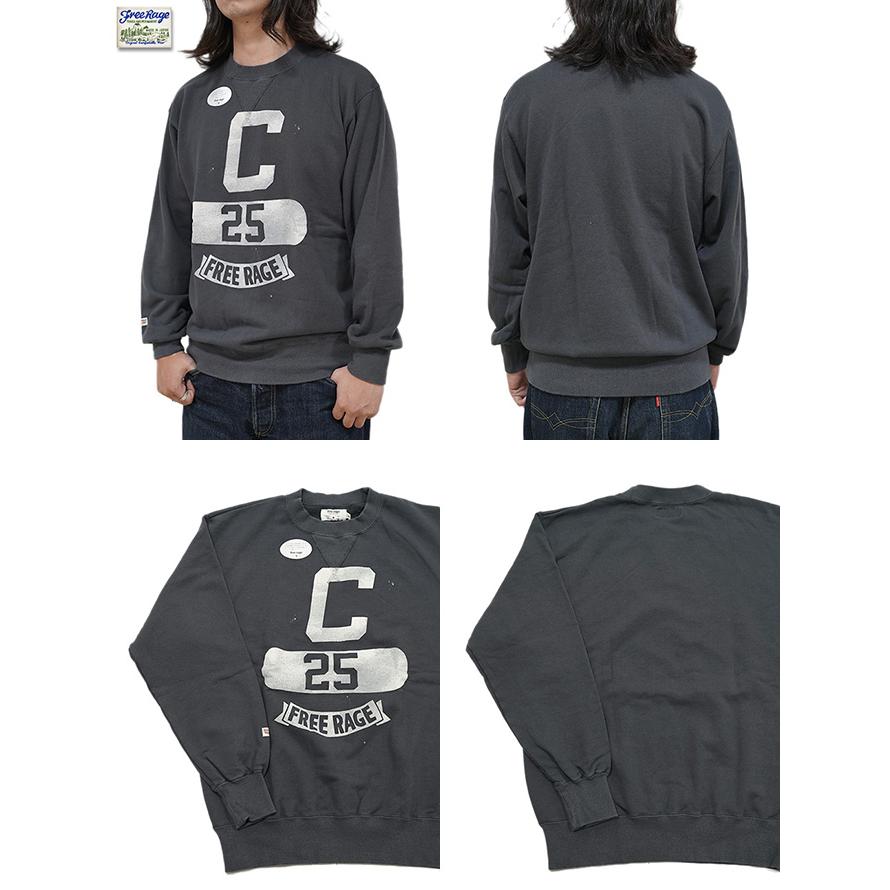 フリーレイジ　FREE RAGE　225CC809A　ハンドクラフトクルースウェット　[ Hand Stamp ]　スウェット　アメカジ　メンズ | free rage | 01