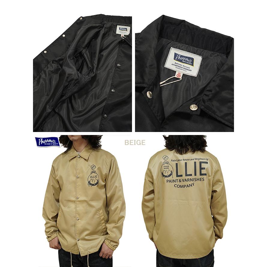 フェローズ　Pherrow's　24S-PNCJ1-P1　コーチジャケット　NYLON COACH JACKET　[ OLLIE ]　ナイロンジャケット  アメカジ   メンズ｜lua-shopping｜04