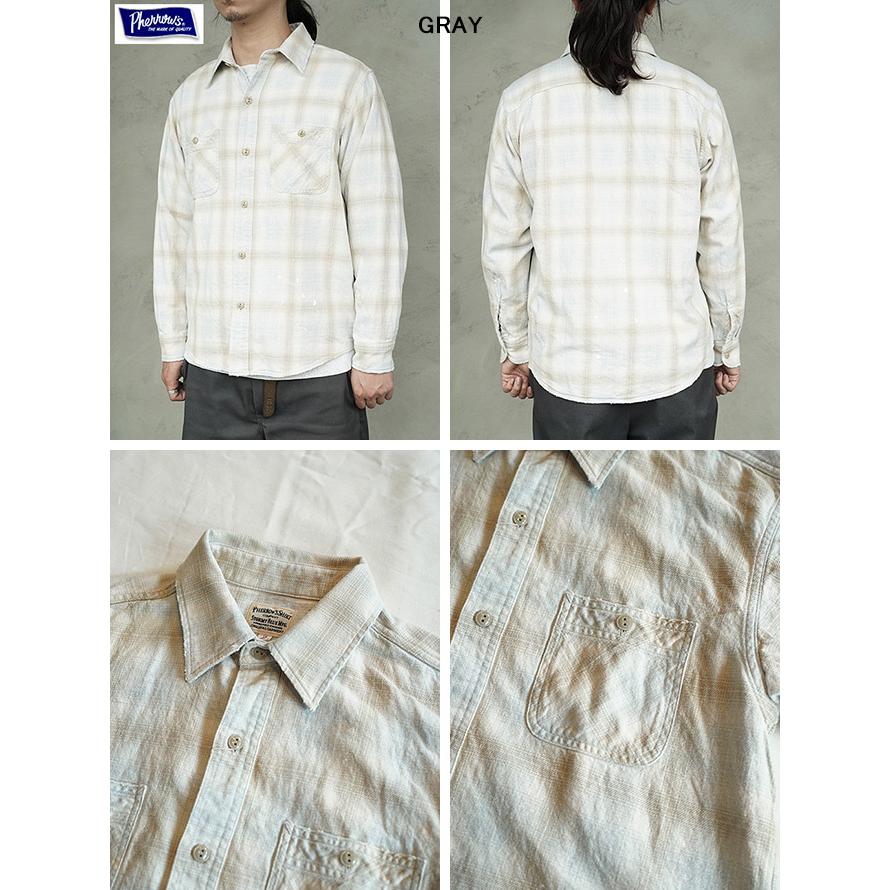 フェローズ　Pherrow's　26S-731SN-UW　オンブレチェックネルシャツ [ Ombre Flannel Shirts ] [ Used Wash ]　ネルシャツ　アメカジ　メンズの画像