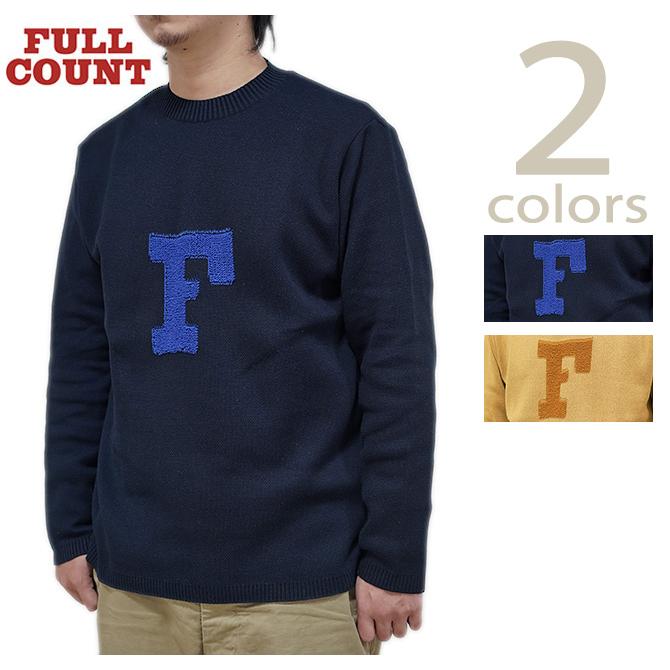 FULLCOUNT（フルカウント） 　3010 レタードコットンセーター　 Lettered Cotton Sweater   ニットウェア   アメカジ   メンズ | FULLCOUNT