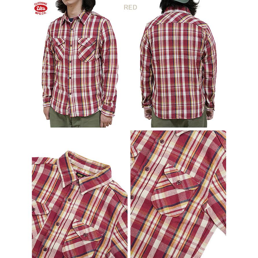 ウエス UES 502351 先染めヘビーチェックネルシャツ  アメカジ   メンズ   長袖シャツ | UES | 01