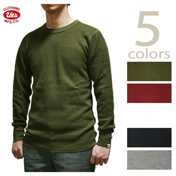 UES（ウエス）  602351　三本針サーマル  長袖Tシャツ   カットソー   アメカジ   メンズ | UES