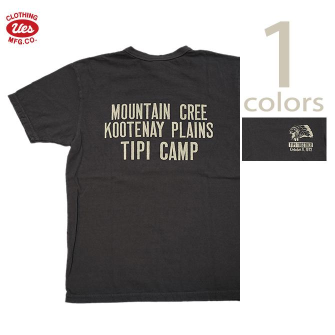 UES（ウエス）  652309 プリントTシャツ　 TIPI CAMP   半袖Tシャツ   カットソー   アメカジ   メンズ | UES