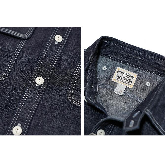 Pherrow's（フェローズ）  770WS　オリジナルデニムワークシャツ  Indigo Denim   長袖シャツ   アメカジ   メンズ