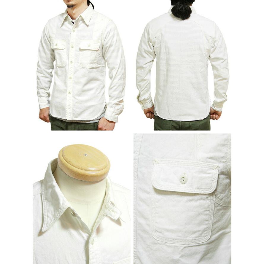 Pherrow's（フェローズ） 770WS シャンブレーワークシャツ WHITE