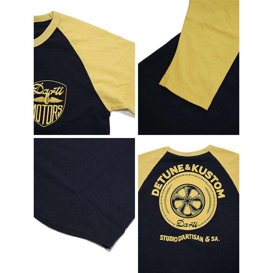 ステュディオダルチザン　STUDIO D'ARTISAN　8196B　ラグラン7分袖Tシャツ　[ DARTI MOTORS ]　ベースボールTシャツ　カットソー　アメカジ　メンズ | STUDIO D'ARTISAN | 02