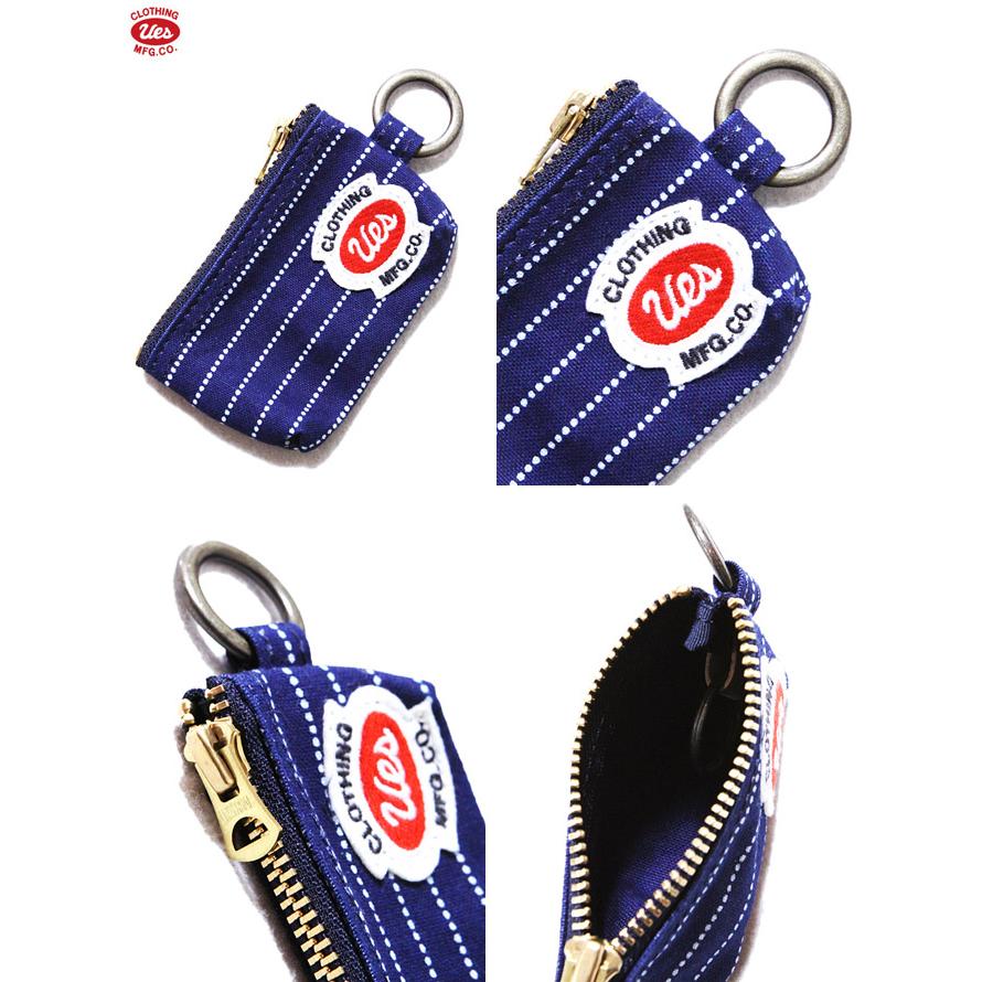 UES（ウエス）  オリジナルジップ付きキーケース 再入荷  デニム   ヒッコリー   アメカジ   メンズ   コインケース   キーホルダー 　 メール便可 | UES | 01