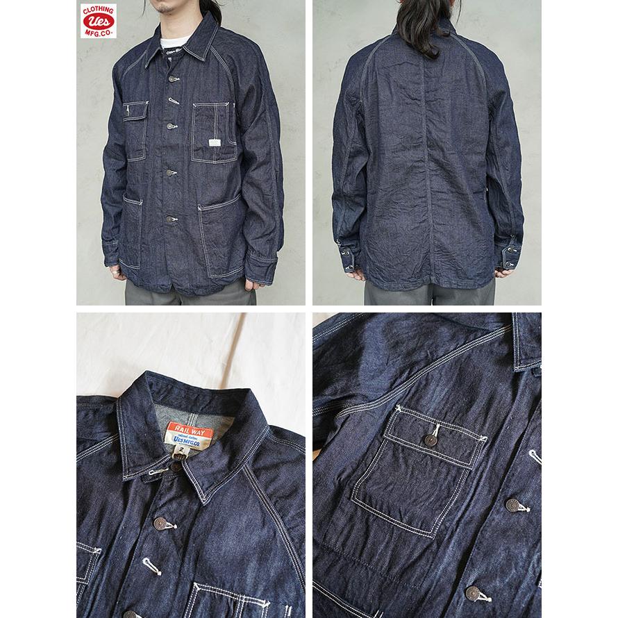 ウエス　UES　912603　 デニムレイルロードジャケット [ Denim Coverall ] [ カバーオール ] デニムジャケット　アメカジ　メンズ | UES | 01