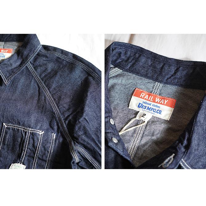 ウエス　UES　912603　 デニムレイルロードジャケット [ Denim Coverall ] [ カバーオール ] デニムジャケット　アメカジ　メンズ | UES | 03