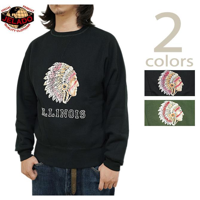 ジェラード　JELADO　AB12201　 電着フロッキープリントスウェット [ ILLINOIS ]　スウェット　アメカジ　メンズ | JELADO