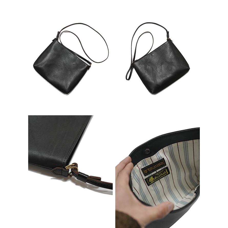 ワイツーレザー　Y'2 LEATHER　BG-18　ホースハイドサコッシュ  [ Natural Scar Horse (BLACK 茶芯)] [ 馬革 ] [ Sacoche ]  アメカジ   メンズ |  | 01