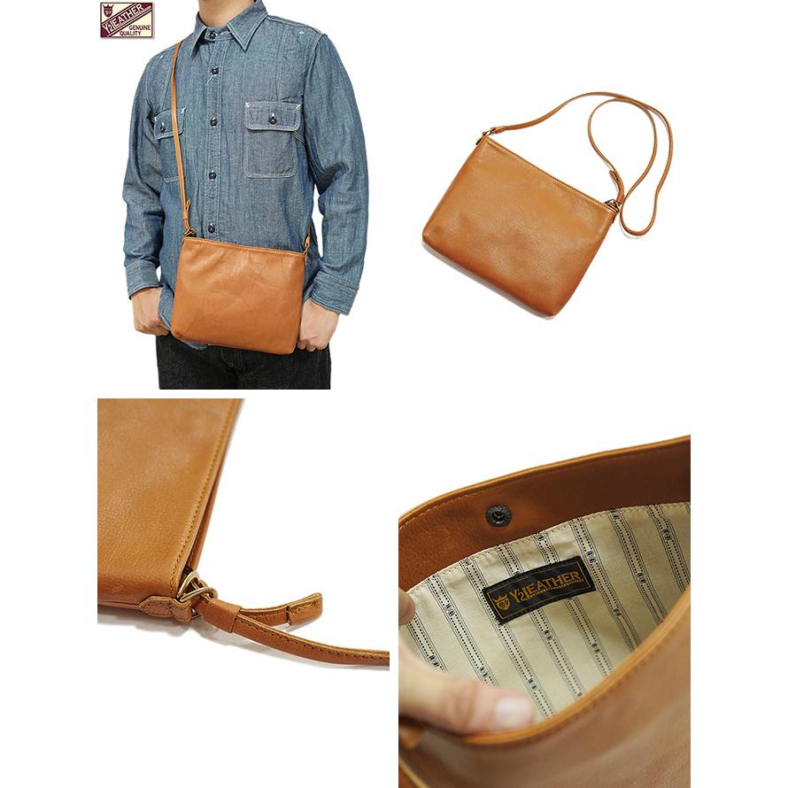 ワイツーレザー　Y'2 LEATHER　BG-18　ステアハイドサコッシュ [ Natural Scar Steer ] [ 牛革 ] [ Sacoche ]  アメカジ   メンズ |  | 01