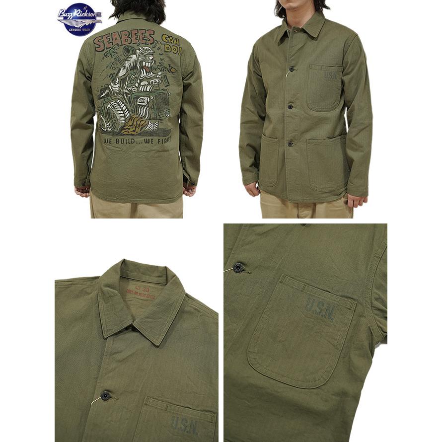 BUZZ RICKSON'S（バズリクソンズ） 　BR15312　N-3 UTILITY JACKET  “HAND PAINT SEABEES”   OLIVE   アメカジ   メンズ   フライトジャケット   ミリ… | BUZZ RICKSON'S | 01