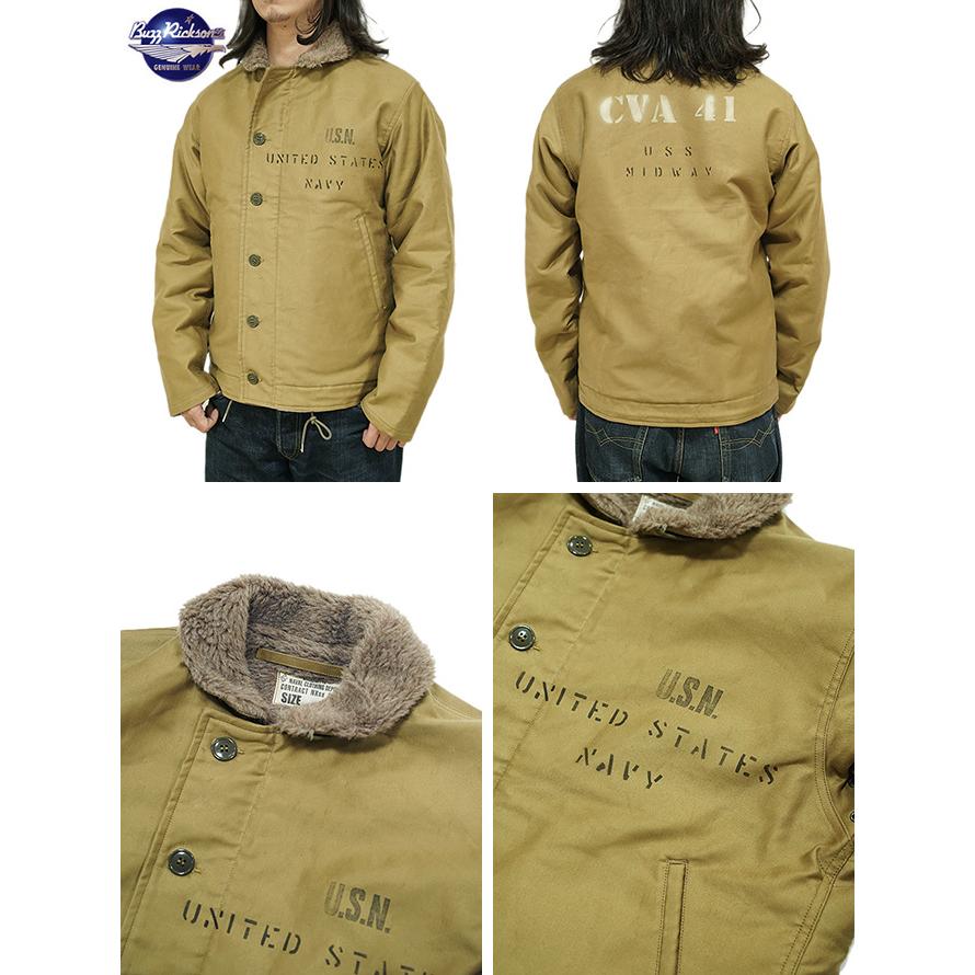 バズリクソンズ　BUZZ RICKSON'S　BR15766　Type N-1 Khaki [ NAVY DEPARTMENT DEMOTEX-ED ] [ STENCIL "MIDWAY" ]　アメカジ　メンズ　ミリタリージャケット | BUZZ RICKSON'S | 01