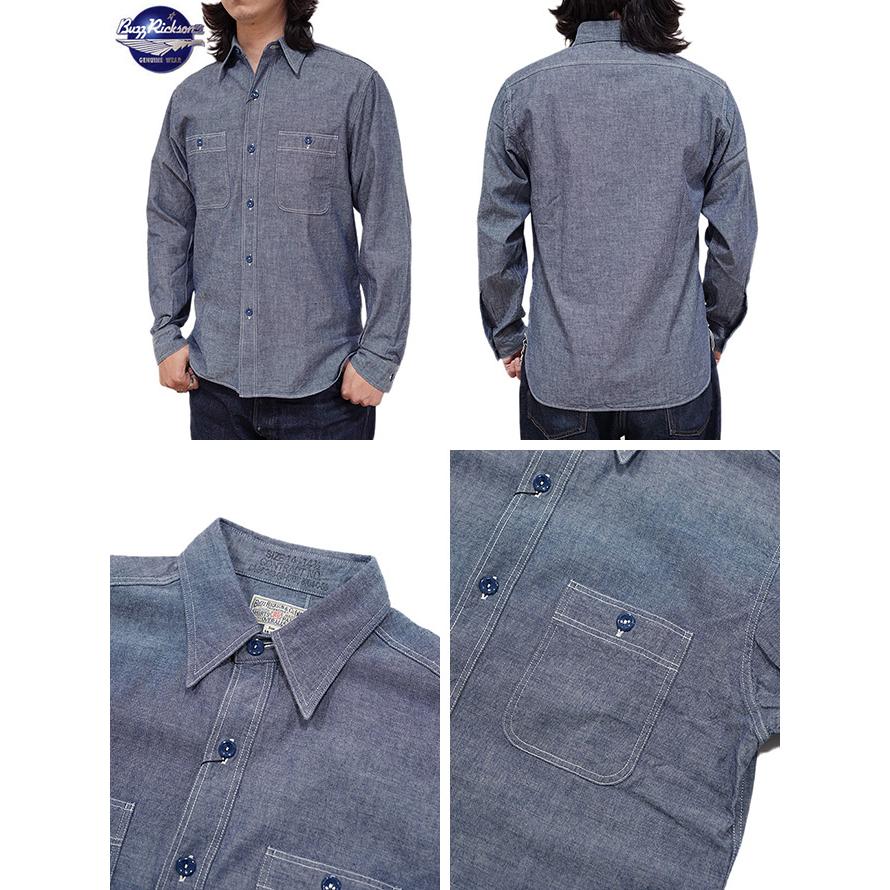 バズリクソンズ　BUZZ RICKSON'S　BR25995　BLUE CHAMBRAY WORK SHIRT　シャンブレーシャツ　アメカジ　フライトジャケット　ミリタリージャケット | BUZZ RICKSON'S | 01