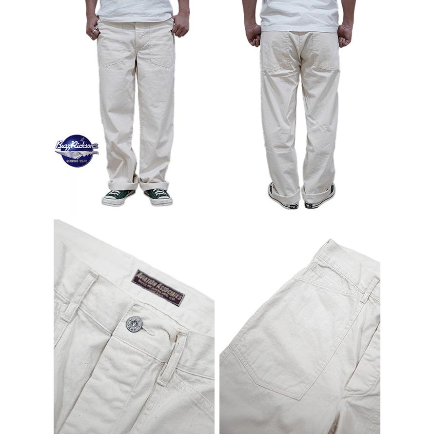 バズリクソンズ　BUZZ RICKSON'S　BR42451　TROUSERS, WORKING, WHITE TWILL [ AVIATION ASSOCIATES ] 軍パン　アメカジ　メンズ | BUZZ RICKSON'S | 01