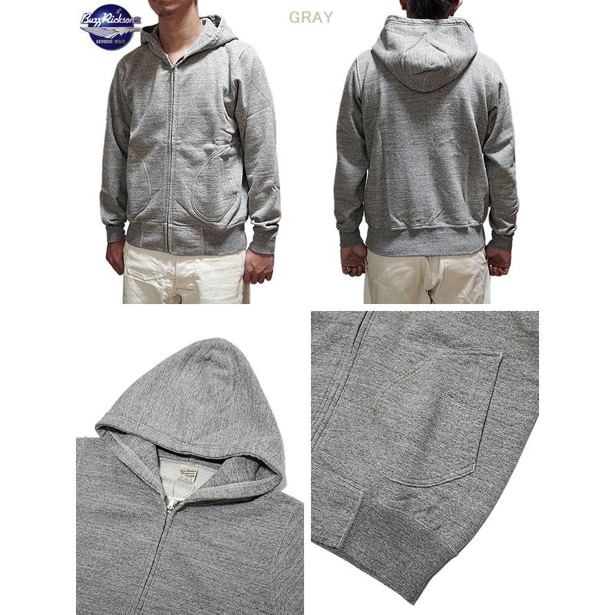 BUZZ RICKSON'S（バズリクソンズ）  BR65623 FULL ZIP HOODED SWEAT PARKA  PLAIN TYPE   スウェットパーカ   アメカジ   メンズ | BUZZ RICKSON'S | 01