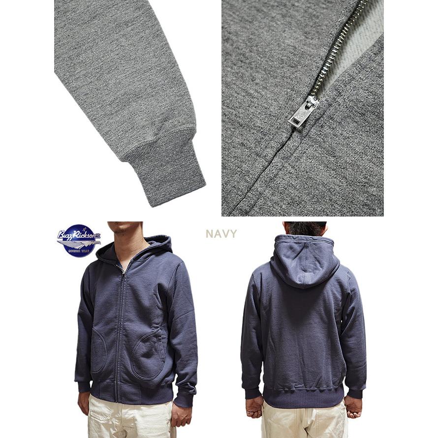 BUZZ RICKSON'S（バズリクソンズ）  BR65623 FULL ZIP HOODED SWEAT PARKA  PLAIN TYPE   スウェットパーカ   アメカジ   メンズ | BUZZ RICKSON'S | 02