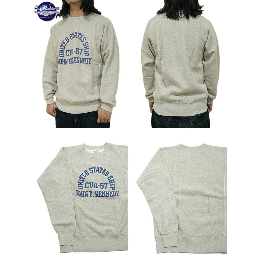 バズリクソンズ　BUZZ RICKSON'S　BR69645　リバースウィーブクルーネック　REVERSE SWEAT CREW　[ CVA-67 J.F. KENNEDY ] スウェット   アメカジ   メンズ | BUZZ RICKSON'S | 01