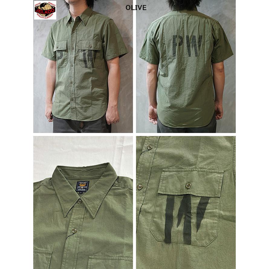 ジェラード　JELADO　CT21114B　オフィサーシャツ [ Officer Shirt ] [ PW Stencil Custom ]　アメカジ　メンズ　オープンシャツ | JELADO | 01