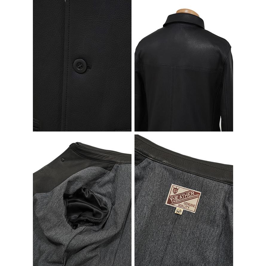 ワイツーレザー Y'2 LEATHER DC-76-C Deer Skin Rounded Hem Car Coat