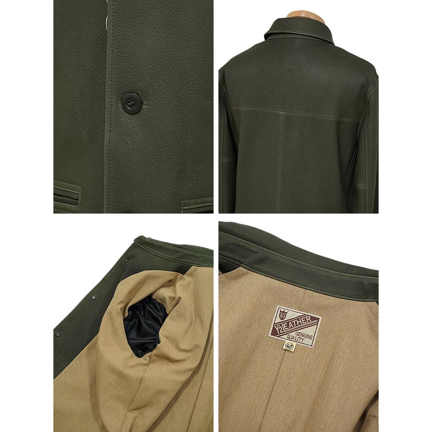 ワイツーレザー Y'2 LEATHER DC-76-C Deer Skin Rounded Hem Car Coat